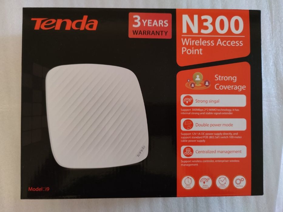 Wireless access point Tenda i9, 300 Mbps, alb, nou