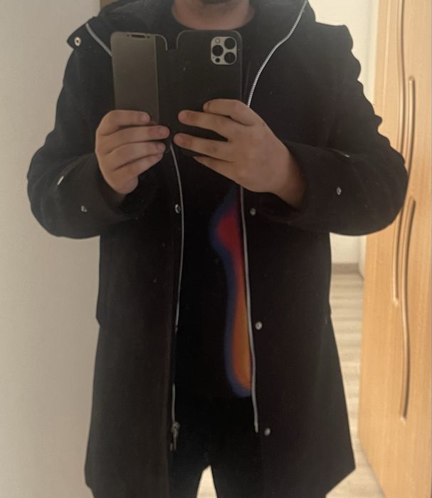 Palton cu gluga barbatesc Ombre marime XL