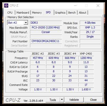 Памет 8GB (2x4GB) Corsair Vengeance Pro Silver 2400 MHz DDR3