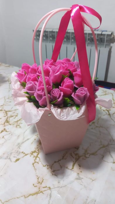 Букет роз из мыло