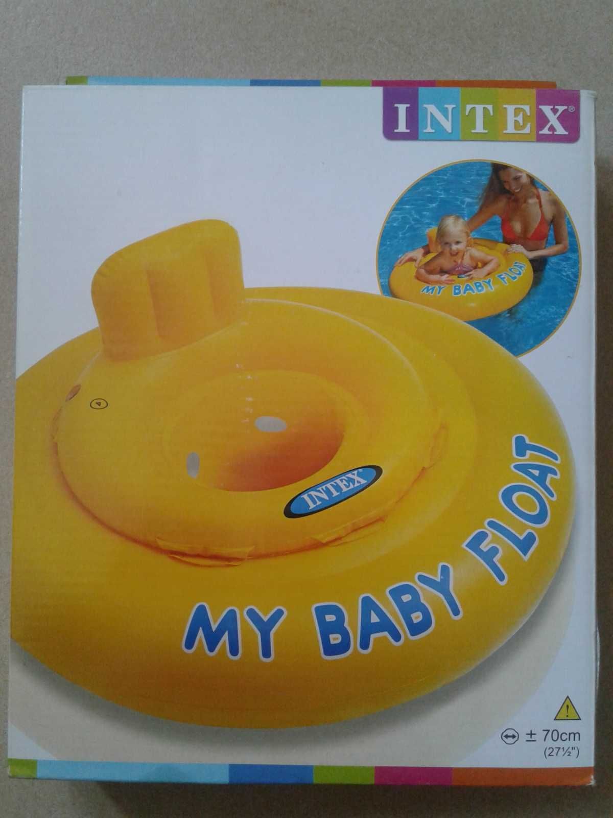 Scaun/ colac gonflabil bebe < 1an, mat.calitativ, Intex,diam.70cm, nou