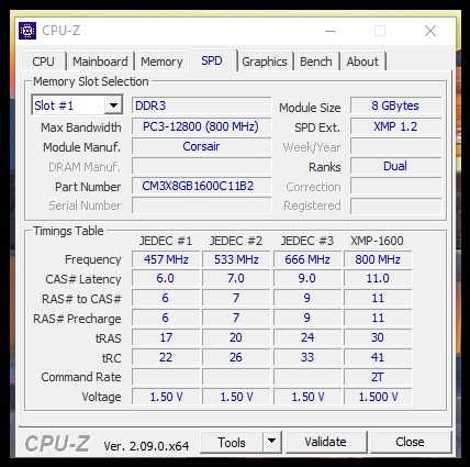 Памет 16GB (2x8GB) CORSAIR XMS3 1600 MHz DDR3
