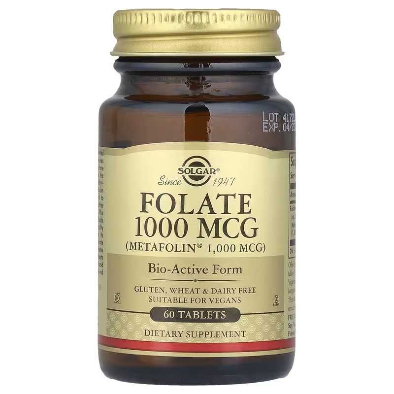 Solgar Folate фолат 666 мкг 1000 мкг 1333 мкг метафолин