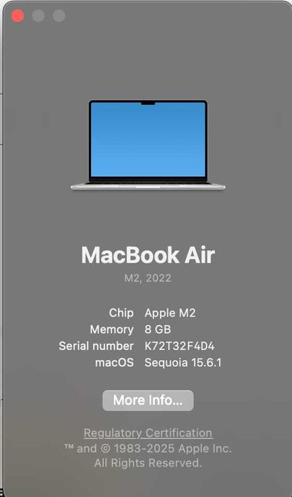 Macbook air m2 8/256 gb