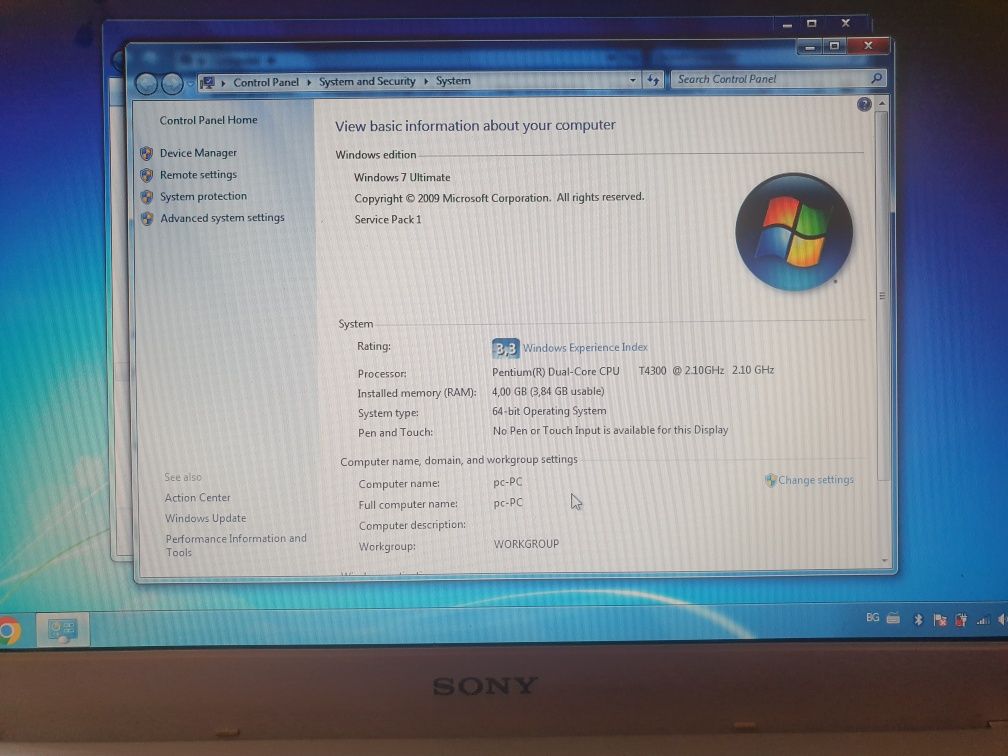 Продавам лаптоп Sony Vaio