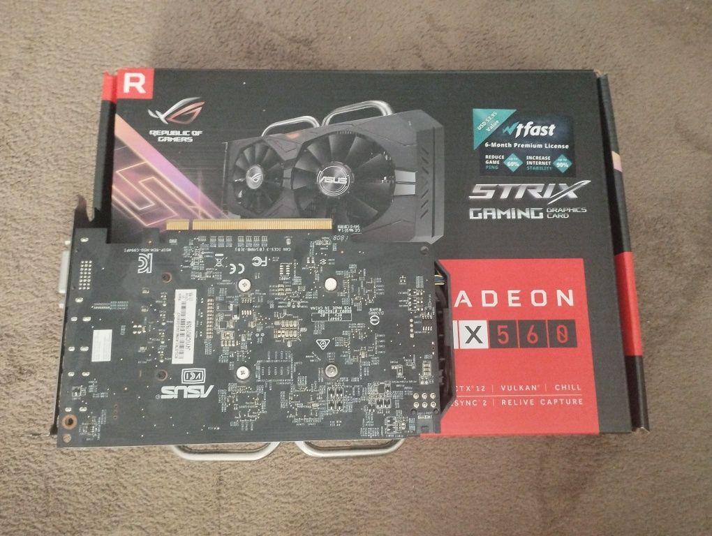 Radeon rx 560 Asus strix oc edition с оригинална кутия