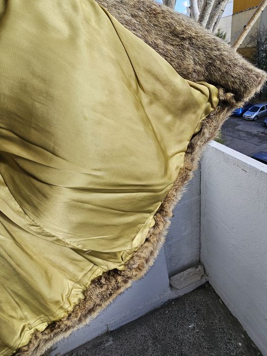 Кожено палто естествен косъм