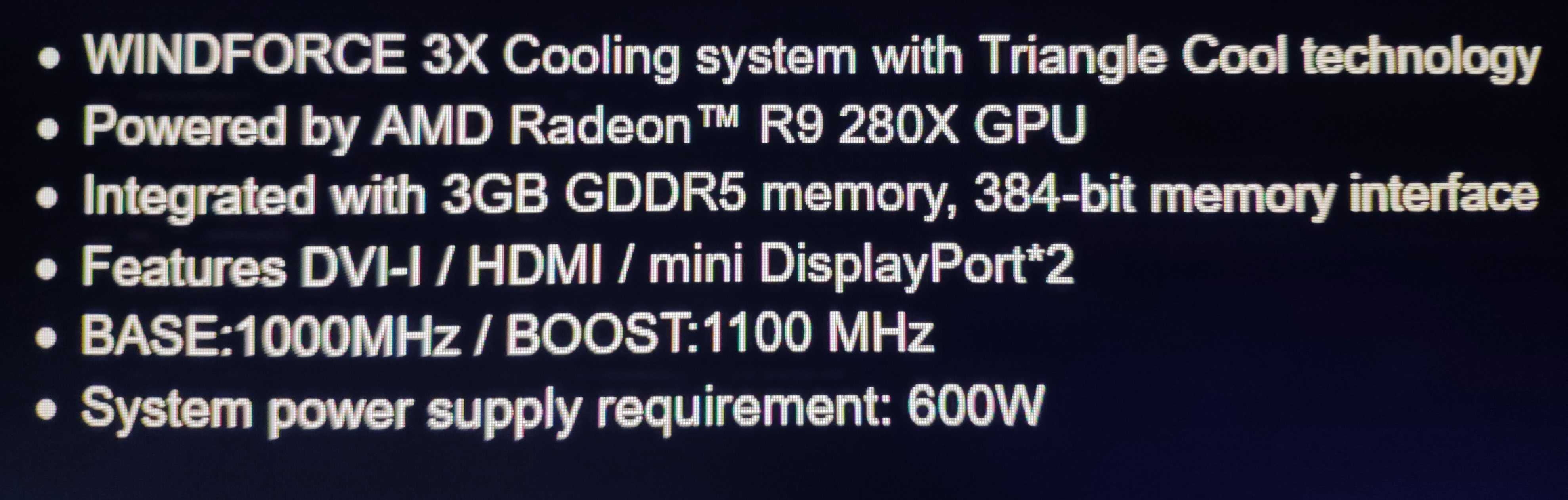 AMD Radeon R9 280x 3GB Windforce