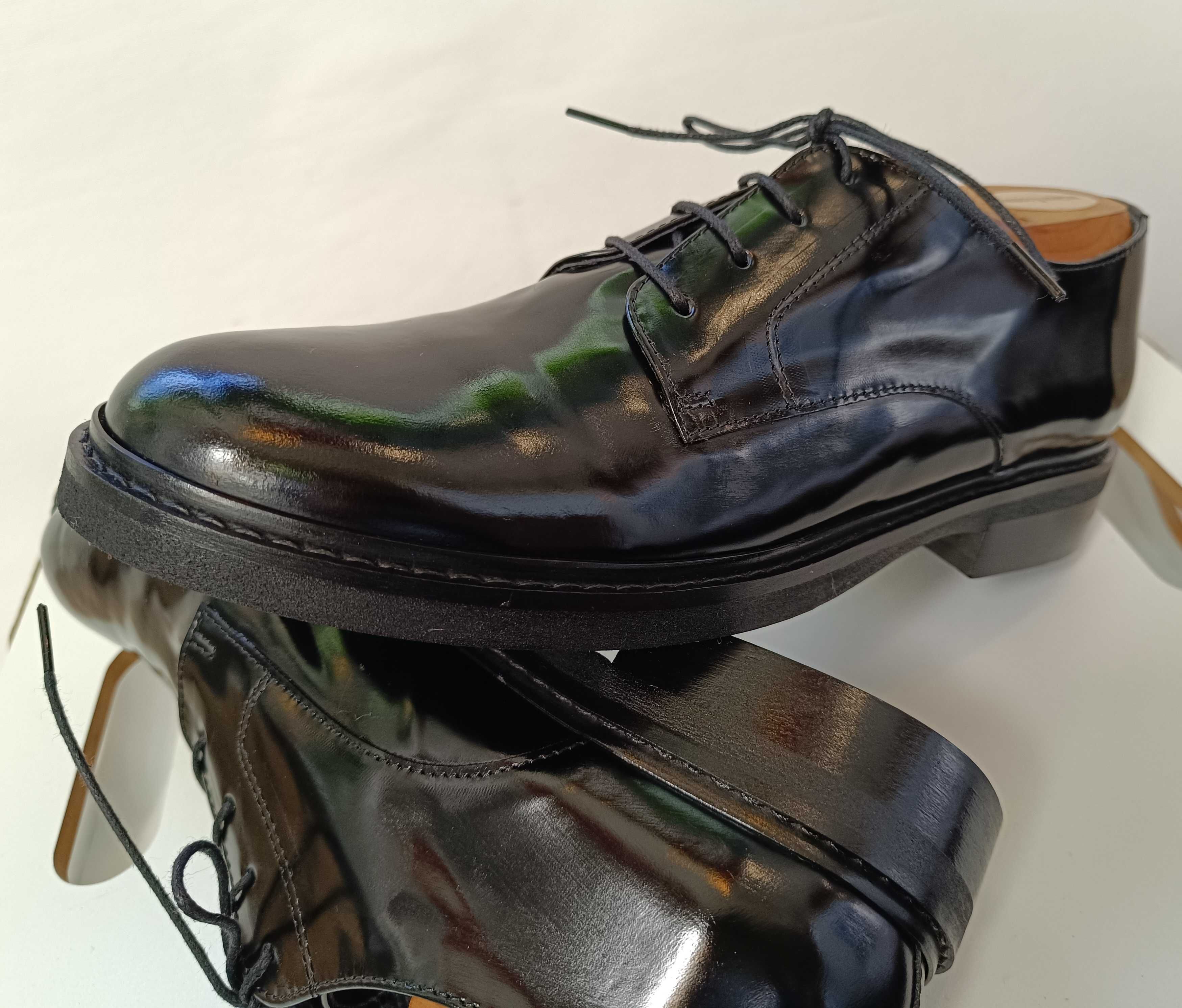 Pantofi derby 39.5 40 plain toe premium San Marina piele naturala