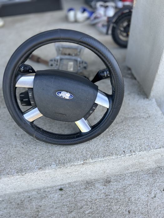 Volan +husă + comenzi + piele + ax (set complet) ford focus 2