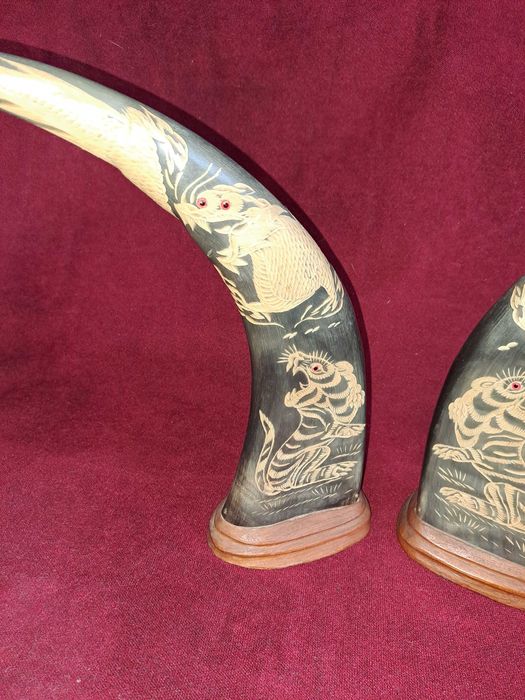 coarne de bivol sculptate