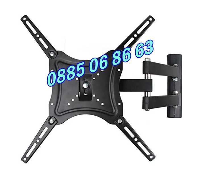 Въртяща стойка за телевизор за стена 14-55", подвижна стойка до 50кг