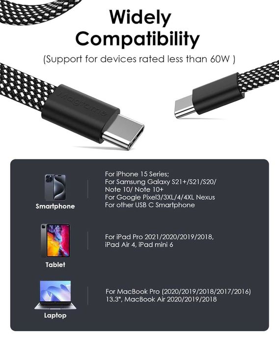 Cablu Magnetic 1,5m USB C, Phone 15 Pro Max, Samsung