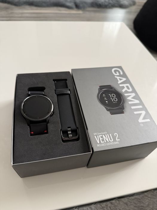 Ceas smartwatch Garmin Venu 2, pachet Leather band, nou la cutie !