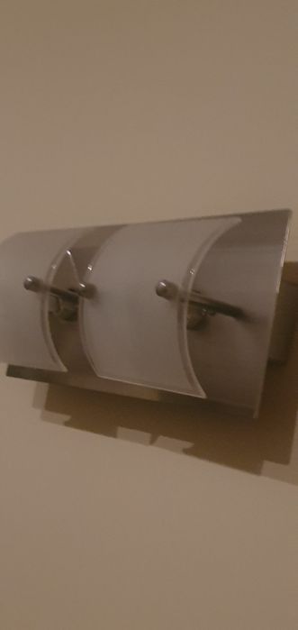 Vand 2 aplice inox+sticla mată, stare perfecta!