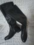 Cizme lungi  din piele neagra