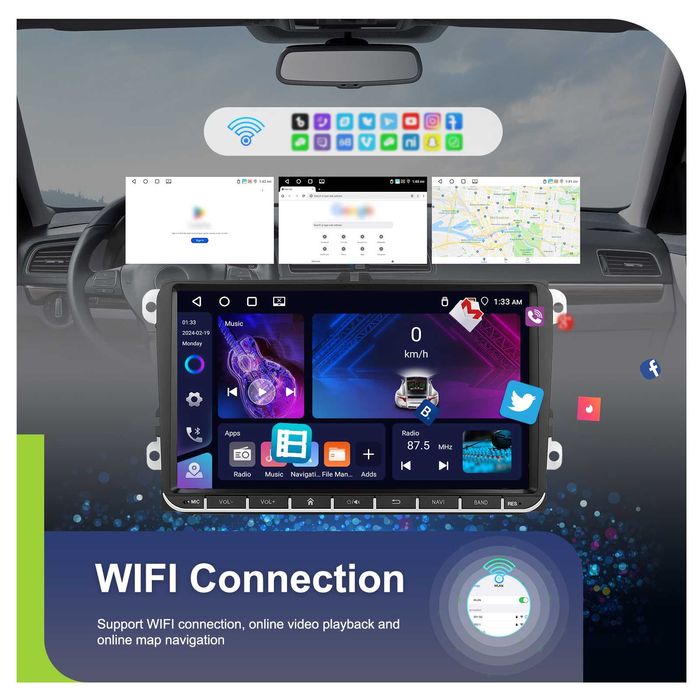 Navigatie Android,VW Passat,Golf,Jetta,Touran,Carplay,4GB + 64GB, NOI