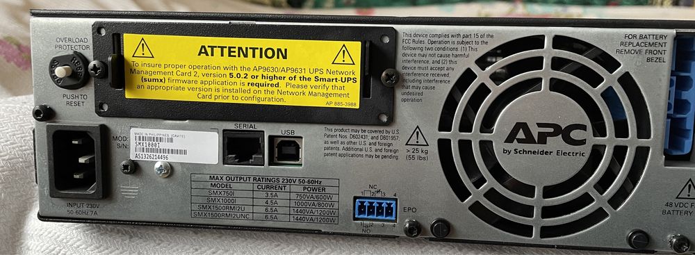 APC SMX1000I Smart-UPS X - 1000VA, 800 W