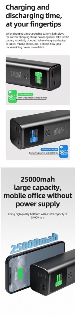 Hoco Q17 PD 140W Power Bank 25000mAh For Laptop/Macbook/Ultrabook