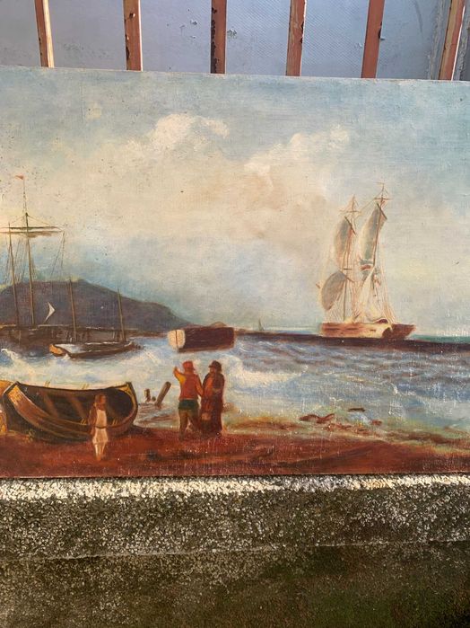 стара картина морски пейзаж
