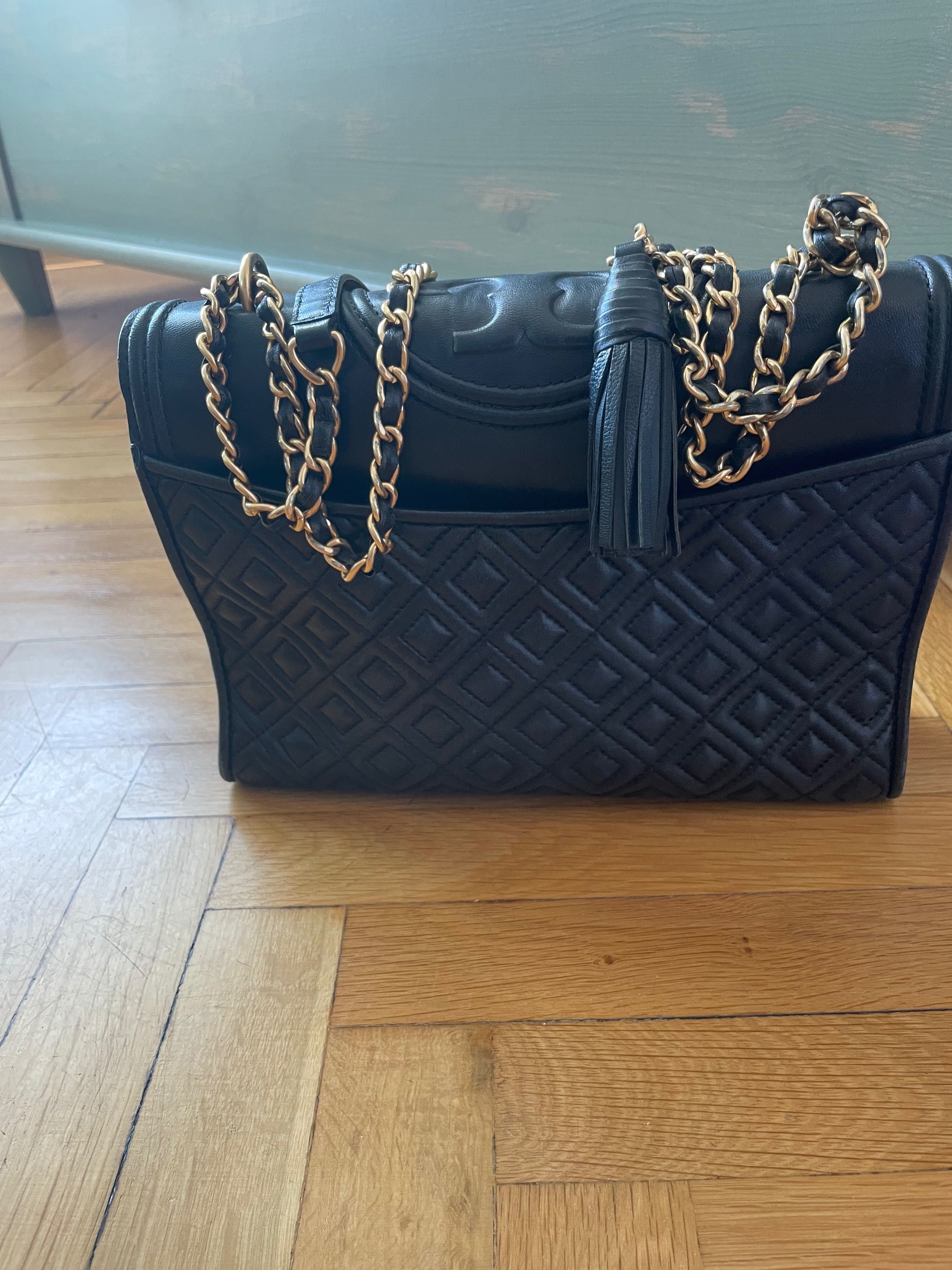 Кожена дамска чанта Tory Burch