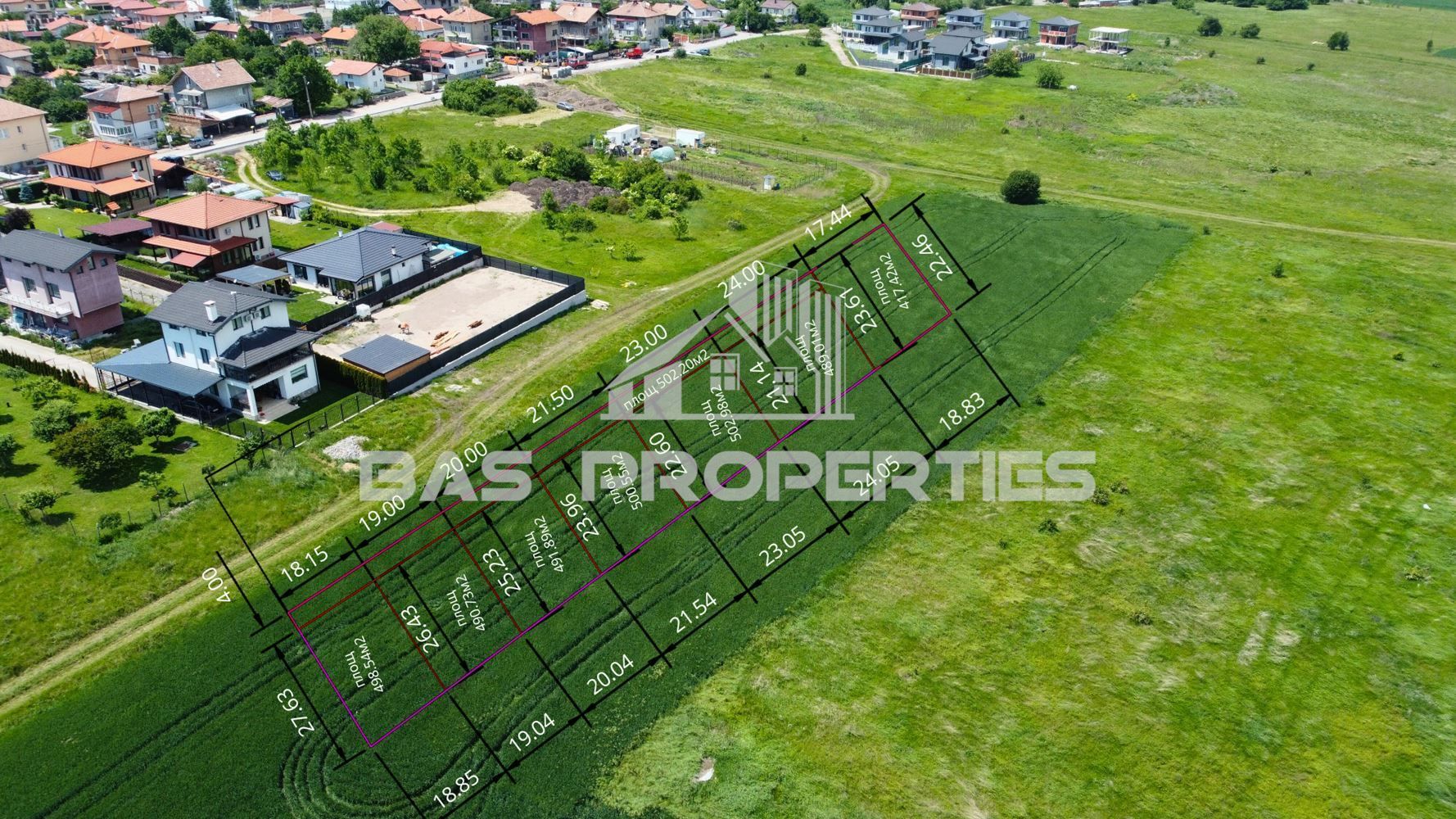 Парцел в София, област-гр.Костинброд площ 490