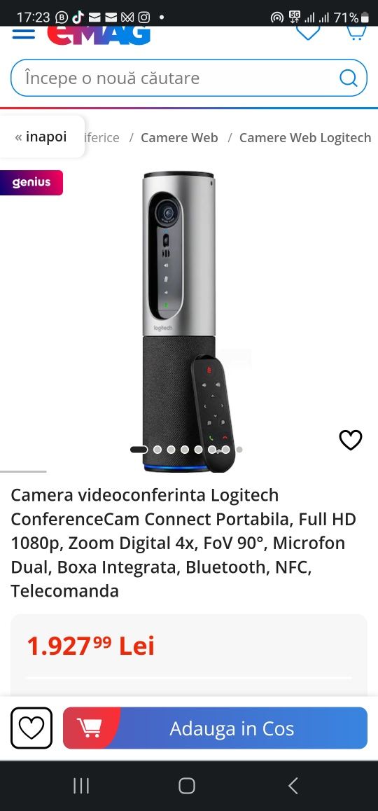 Camera videoconferinta Logitech ConferenceCam Connect Portabila, Full