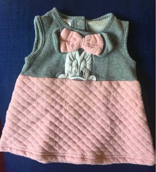 Бебешка рокля Disney, розово пончо и гащеризон