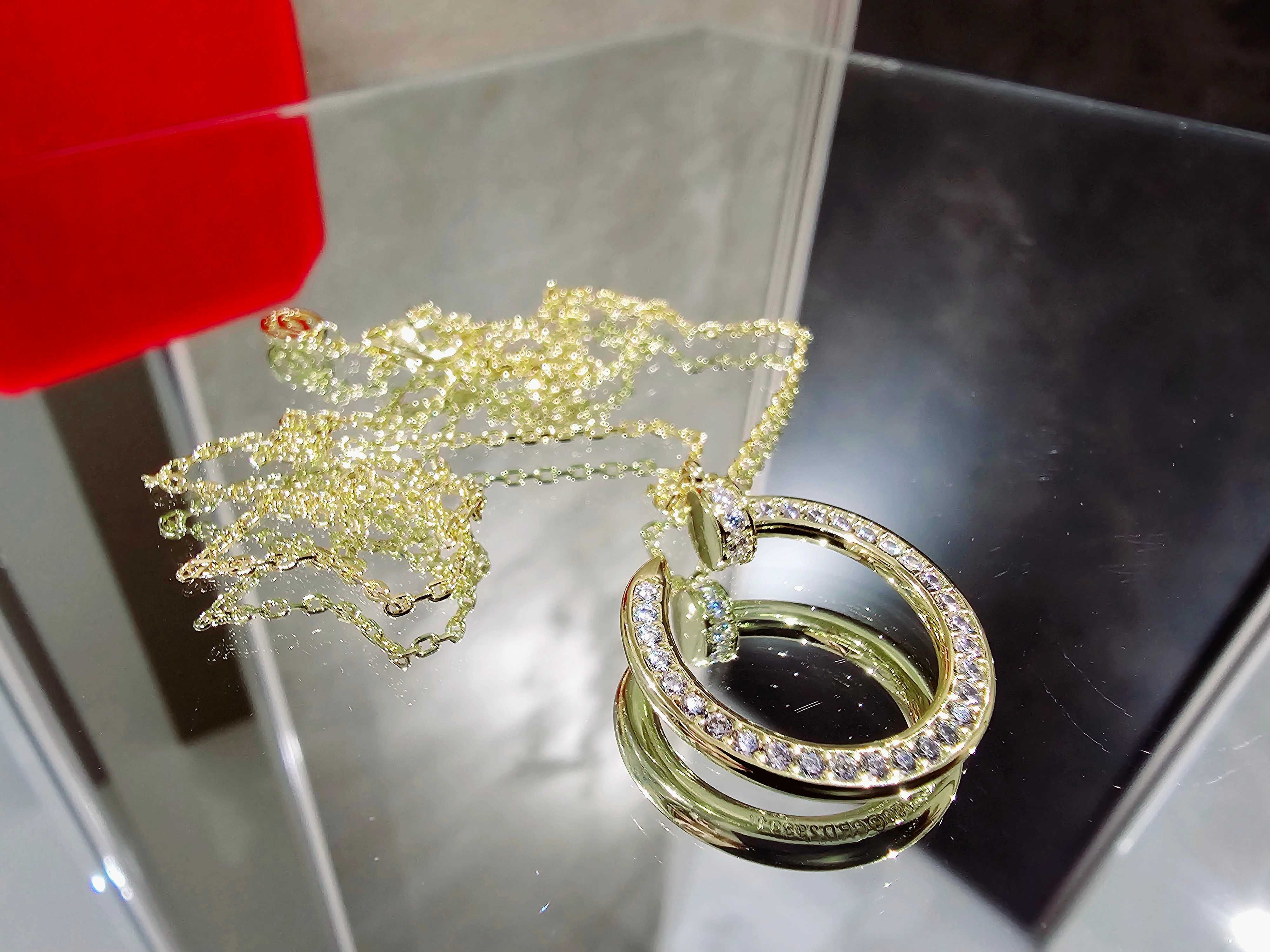 CARTIER Nail Juste un Clou Gold Paved Diamonds Дамско Колие Пирон