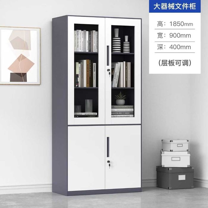 0.8 mm qalin po‘latdan mustahkam kitob shkafi ofis uchun