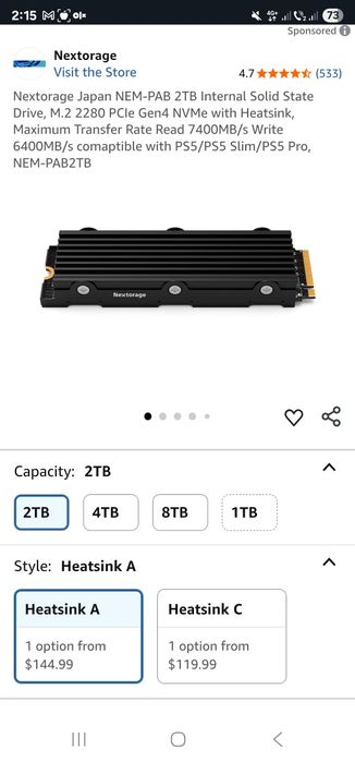 SSD M2 2TB NVME Nextorage Japan (calitate Sony) - 7400mb viteza
