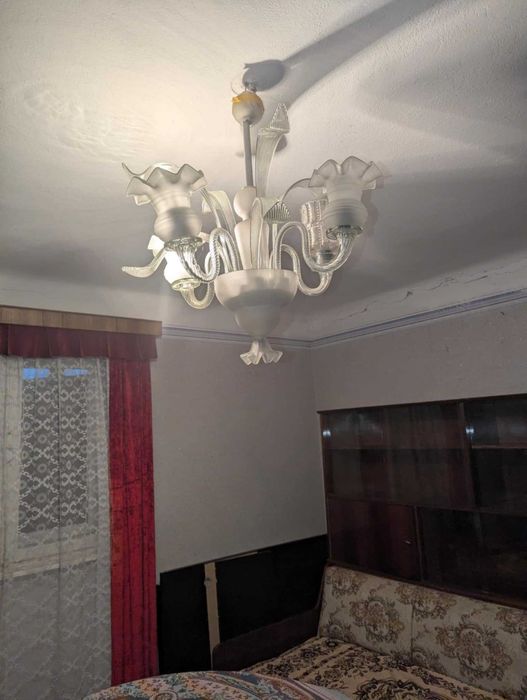 Vand candelabru vintage din sticla groasa