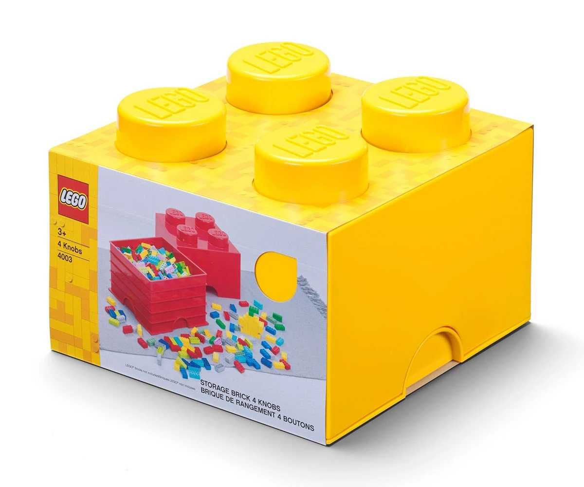 LEGO® кутия за съхранение - Тухличка 4, жълт цвят