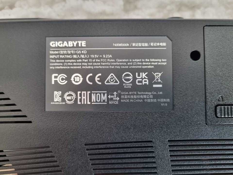 Laptop gaming Gigabyte I5 gen11, 32 GB RAM,500Gb SSD,RTX 3060
