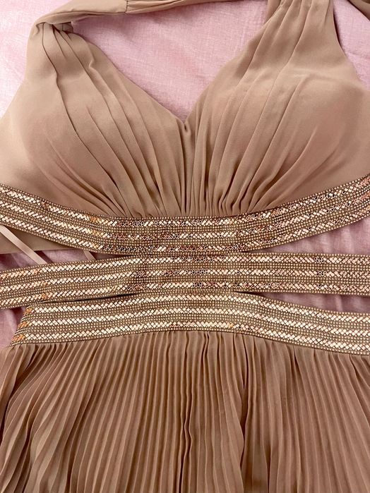 ASOS Forever Unique lace up back maxi dress in pink,NOUĂ CU ETICHETĂ,M