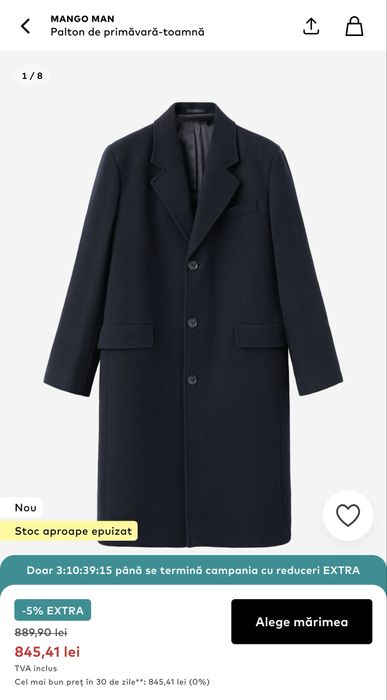 Palton Mango | Lana | Marimea S