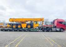 Transport Marfă Utilaje Containere cu Trailer/Platformă. Rampe Incluse