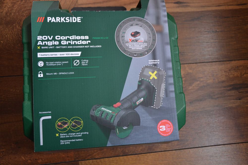 Нов акумулаторен ъглошлайф Parkside 20V