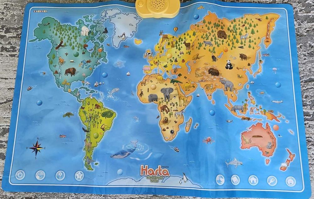 Harta interactiva a animalelor lumii - Momki