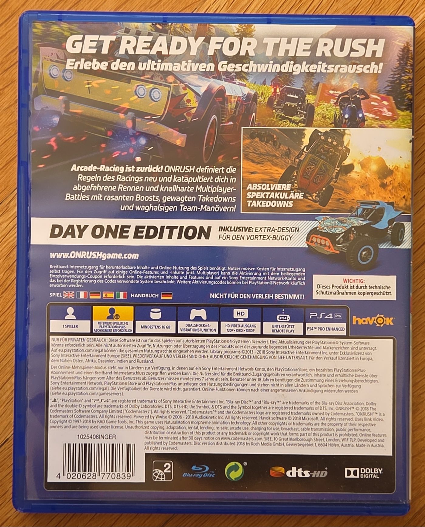 Onrush Day One Edition PS4 Playstation 4 Плейстейшън 5 PS5 игра PS
