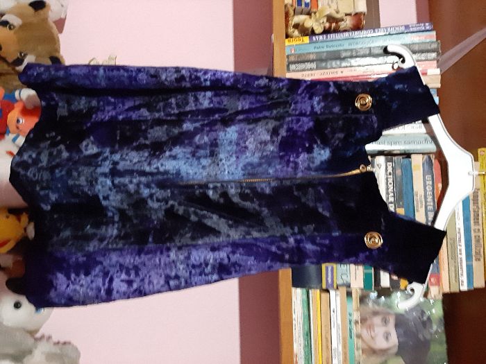 Sarafan de blugi original cu broderie, Sarafan catifea albastru