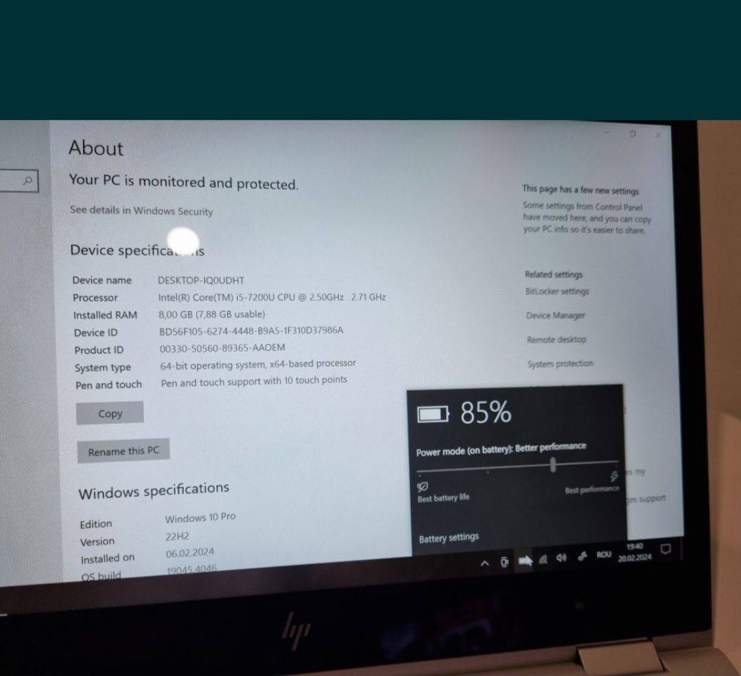Laptop hp 2 în 1 - se face tableta, cu touchscreen