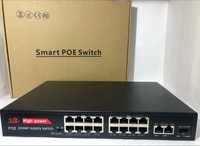 PoE коммутатор 16 портовый + 2 uplink + SFP (1000 Mbps)