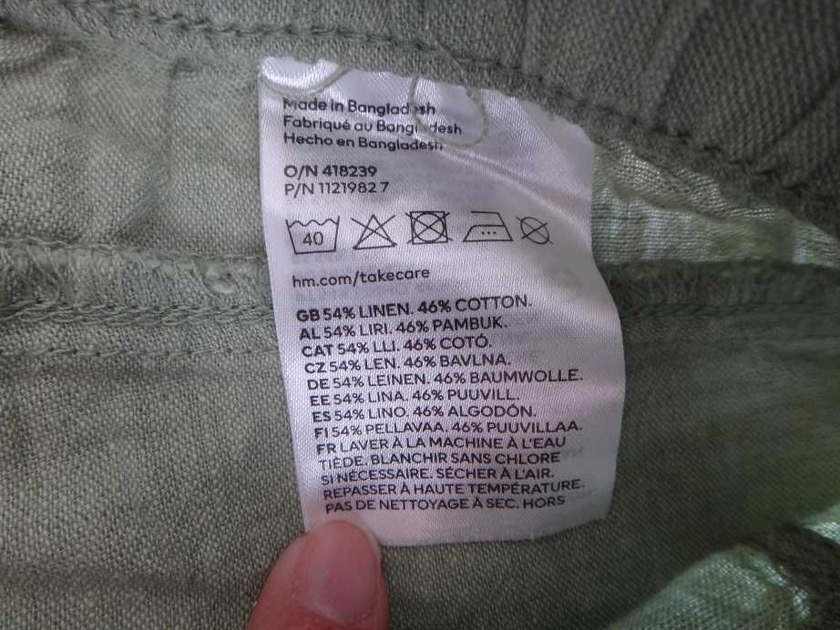 HM Бебешки/Детски зелен панталон от ленена смес, размер 92