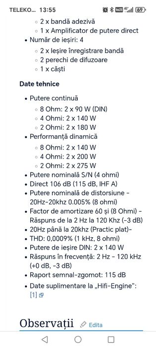 Stație amplificator Technics SU-V 660
