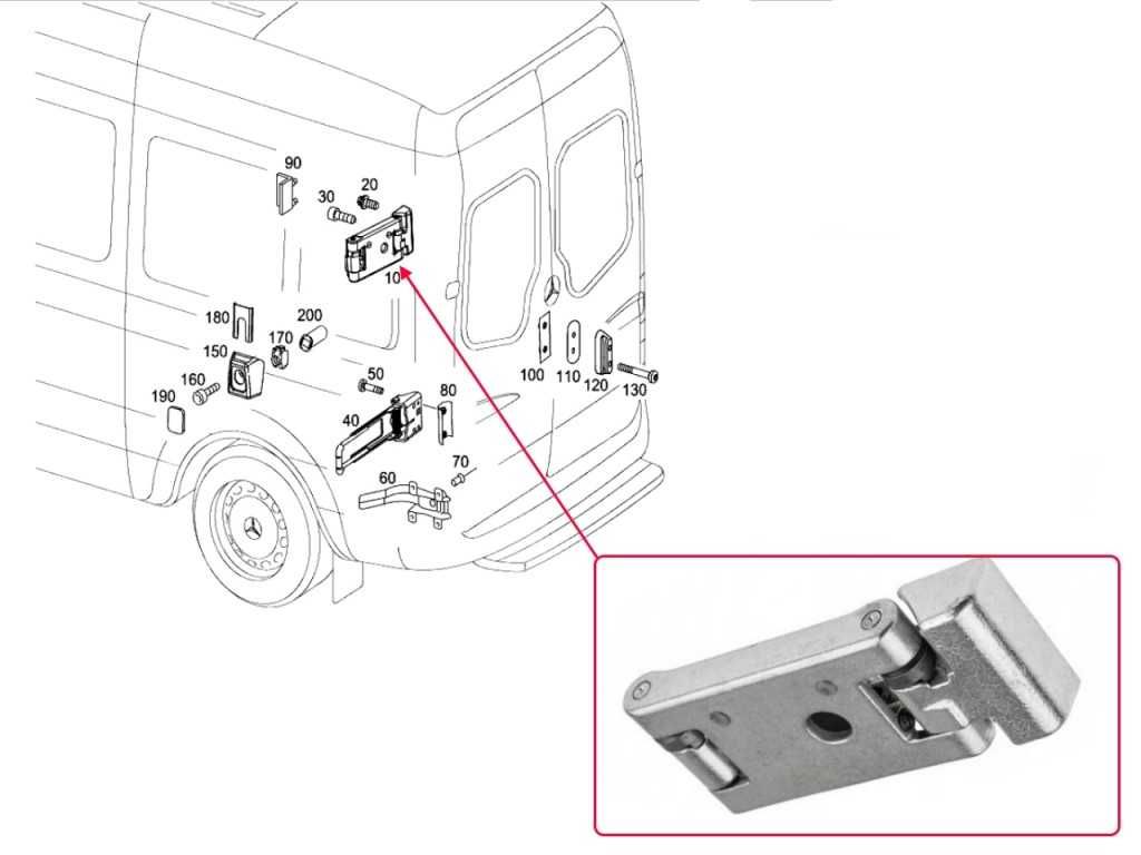 Balama spate usa / portbagaj Mercedes Sprinter W903 VW LT2 .