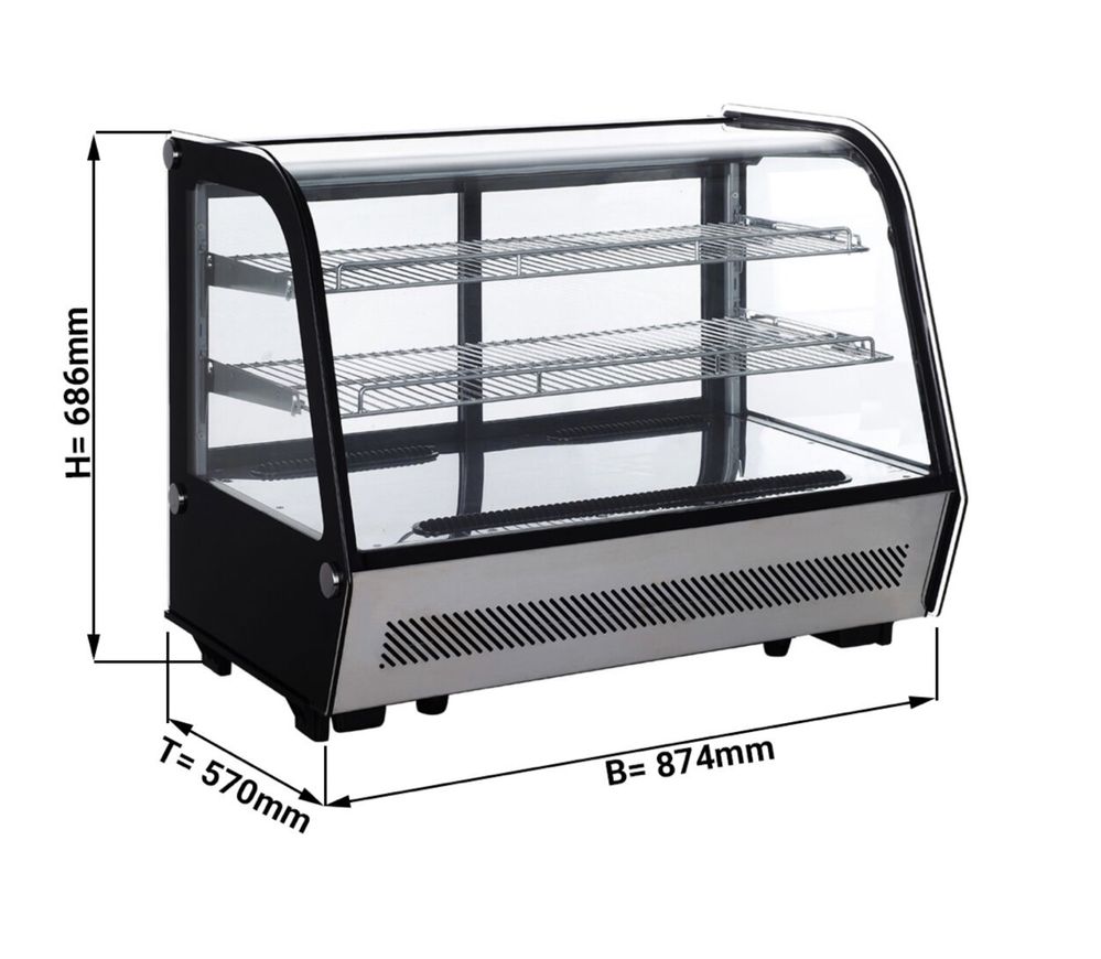 Vitrina frigorifică de masă - 160 litri - argintie