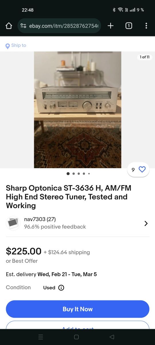 Tuner Vintage Optonica by Sharp ST-3636HB