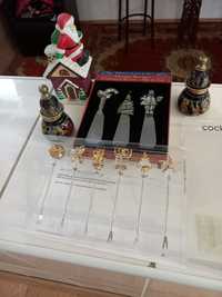 CANADA set PAȘTE FURCULITE sticlă +oțel inox,Christmas Spreaders Sigil