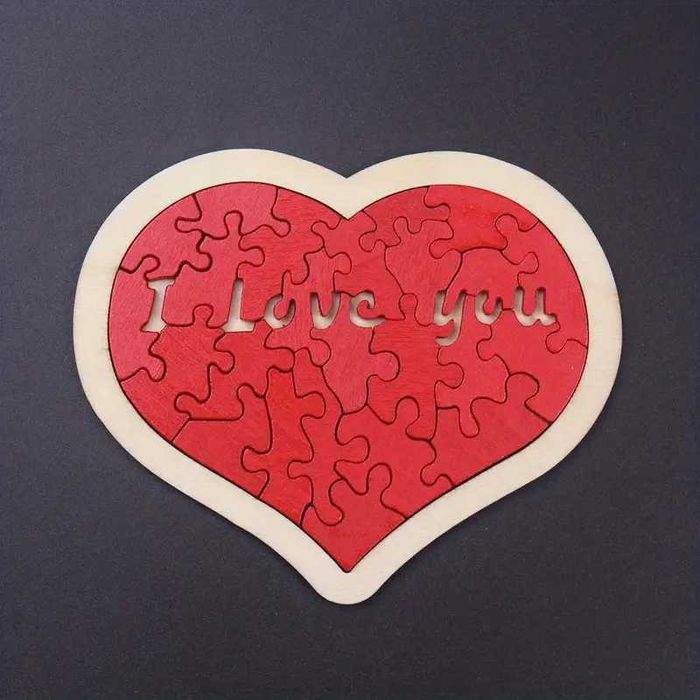 Дървен пъзел "I love you"